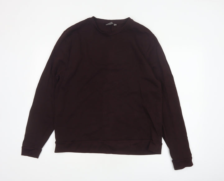 ASOS Men Brown L Pullover Crew Neck Cotton Sweatshirt