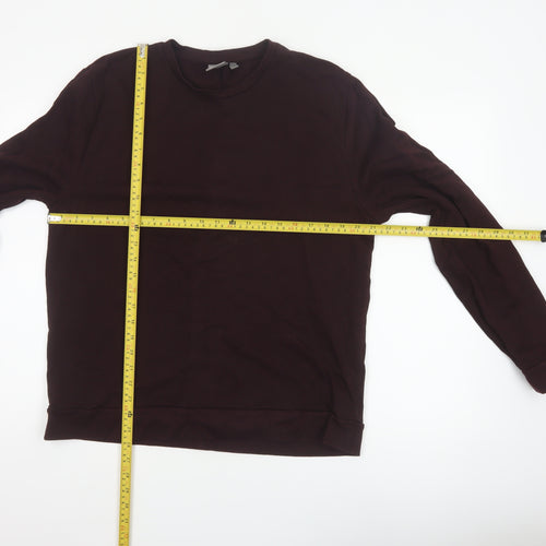 ASOS Men Brown L Pullover Crew Neck Cotton Sweatshirt