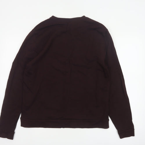 ASOS Men Brown L Pullover Crew Neck Cotton Sweatshirt