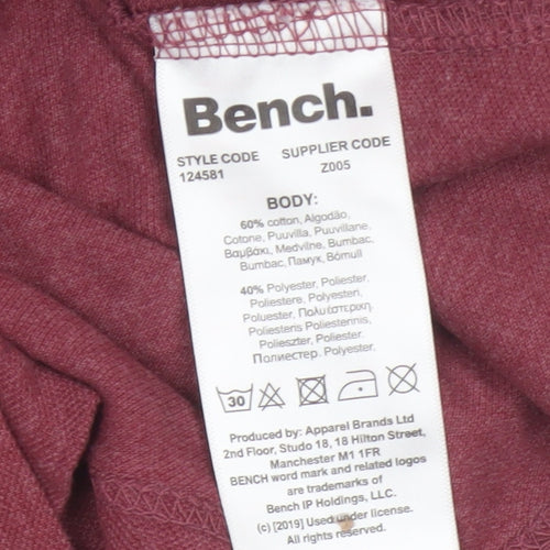 Bench Men's Red 2XL Logo Short Sleeve Cotton Blend Polo Shirt