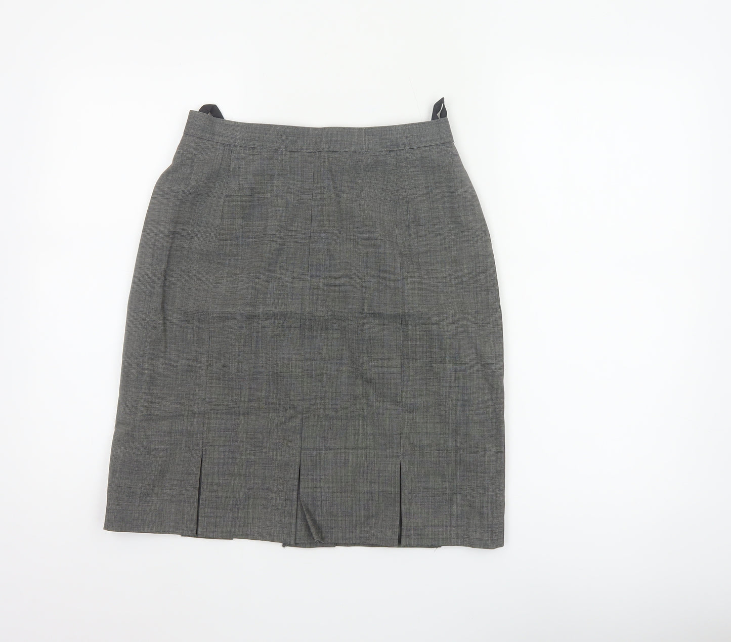 St Michael Women Black Wool Pencil Skirt UK 12 Knee Length Vintage