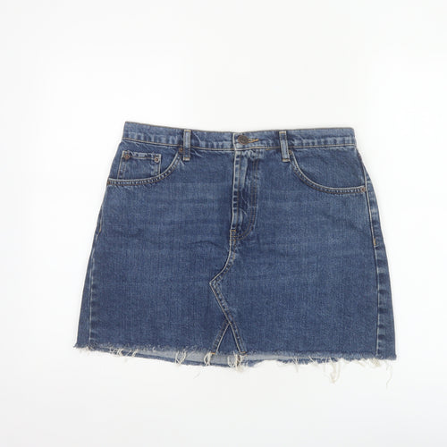 BDG Urban Outfitters Women’s Blue L Mini Denim Raw Hem Skirt