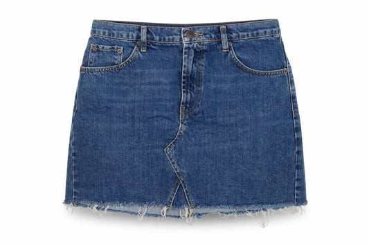 BDG Urban Outfitters Women’s Blue L Mini Denim Raw Hem Skirt