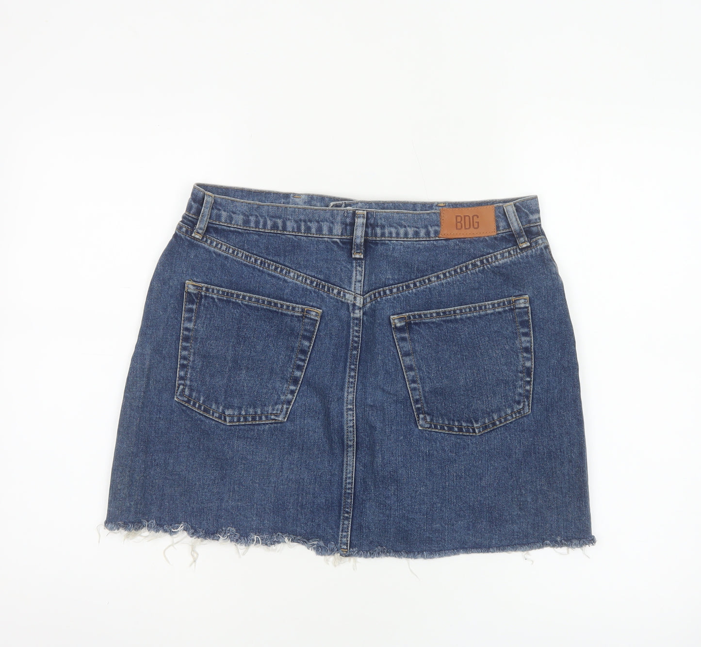BDG Urban Outfitters Women’s Blue L Mini Denim Raw Hem Skirt