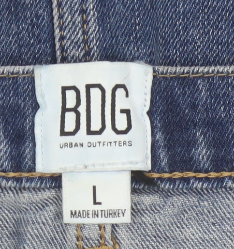 BDG Urban Outfitters Women’s Blue L Mini Denim Raw Hem Skirt