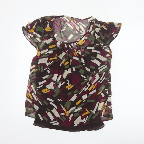 Marks & Spencer Women Multicoloured UK 12 Sheer Chiffon Blouse Cami
