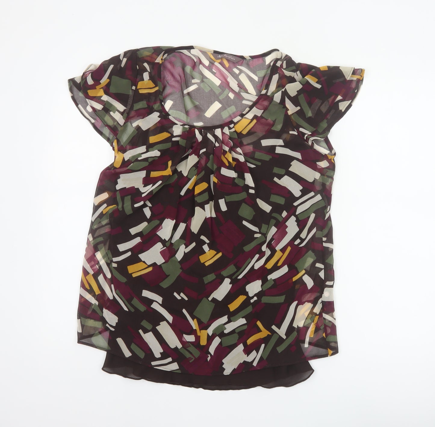 Marks & Spencer Women Multicoloured UK 12 Sheer Chiffon Blouse Cami