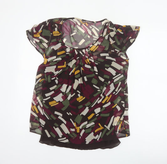 Marks & Spencer Women Multicoloured UK 12 Sheer Chiffon Blouse Cami