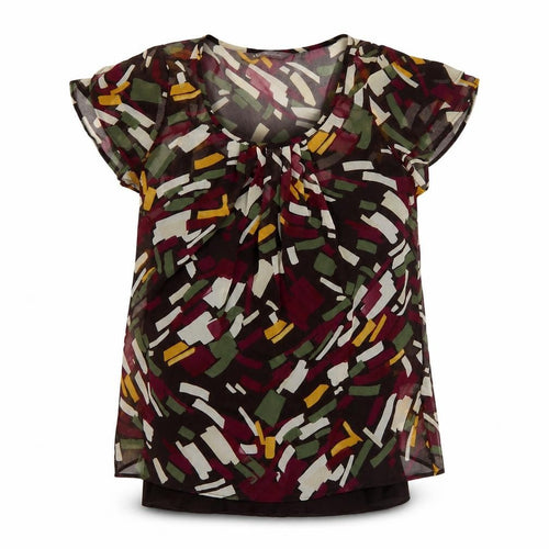 Marks & Spencer Women Multicoloured UK 12 Sheer Chiffon Blouse Cami