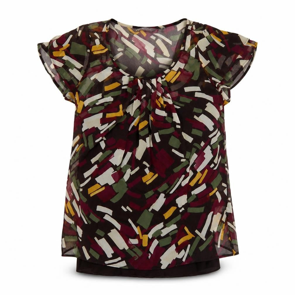 Marks & Spencer Women Multicoloured UK 12 Sheer Chiffon Blouse Cami