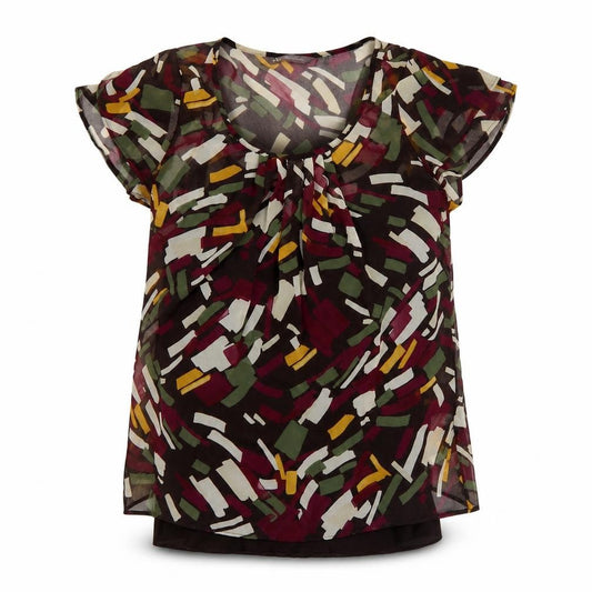 Marks & Spencer Women Multicoloured UK 12 Sheer Chiffon Blouse Cami