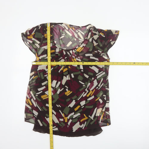 Marks & Spencer Women Multicoloured UK 12 Sheer Chiffon Blouse Cami