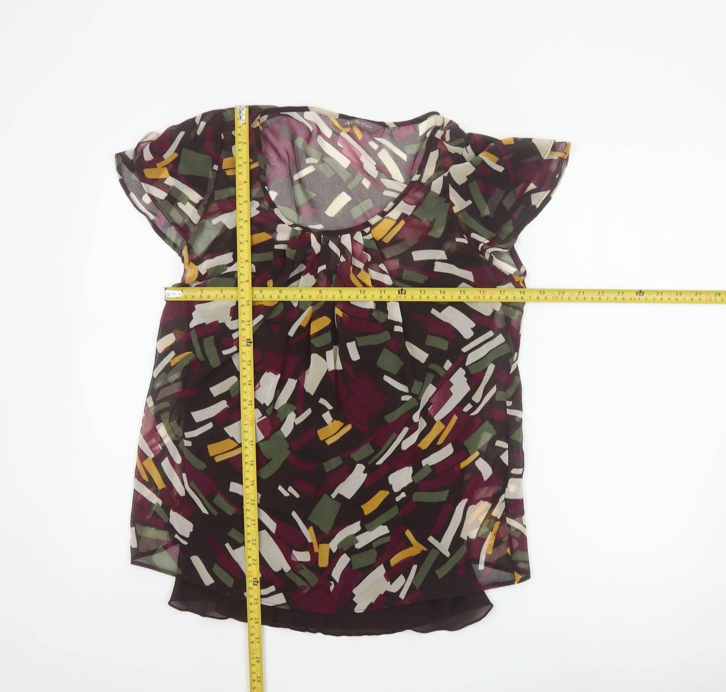 Marks & Spencer Women Multicoloured UK 12 Sheer Chiffon Blouse Cami