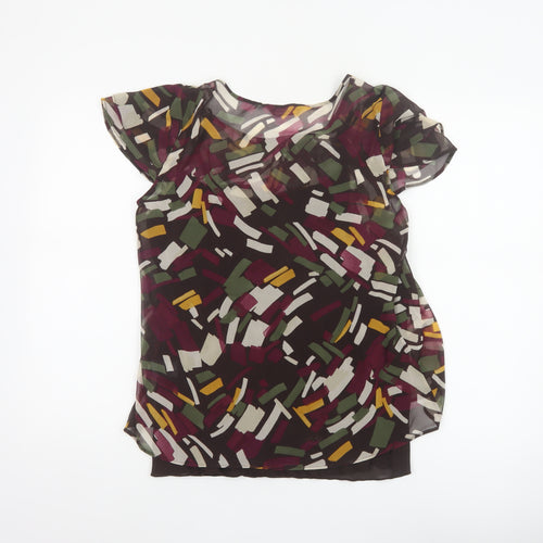 Marks & Spencer Women Multicoloured UK 12 Sheer Chiffon Blouse Cami