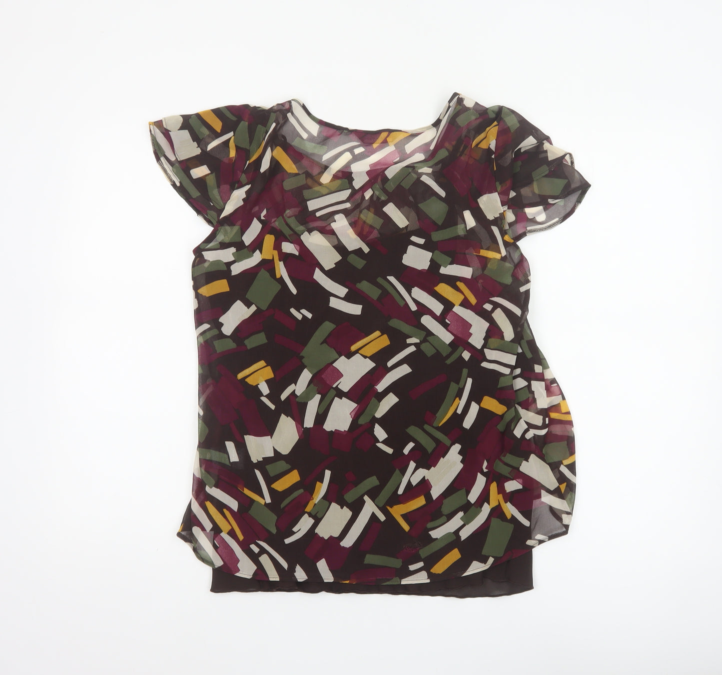 Marks & Spencer Women Multicoloured UK 12 Sheer Chiffon Blouse Cami