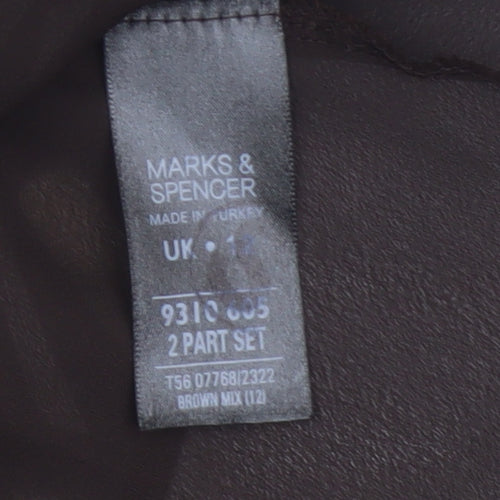 Marks & Spencer Women Multicoloured UK 12 Sheer Chiffon Blouse Cami