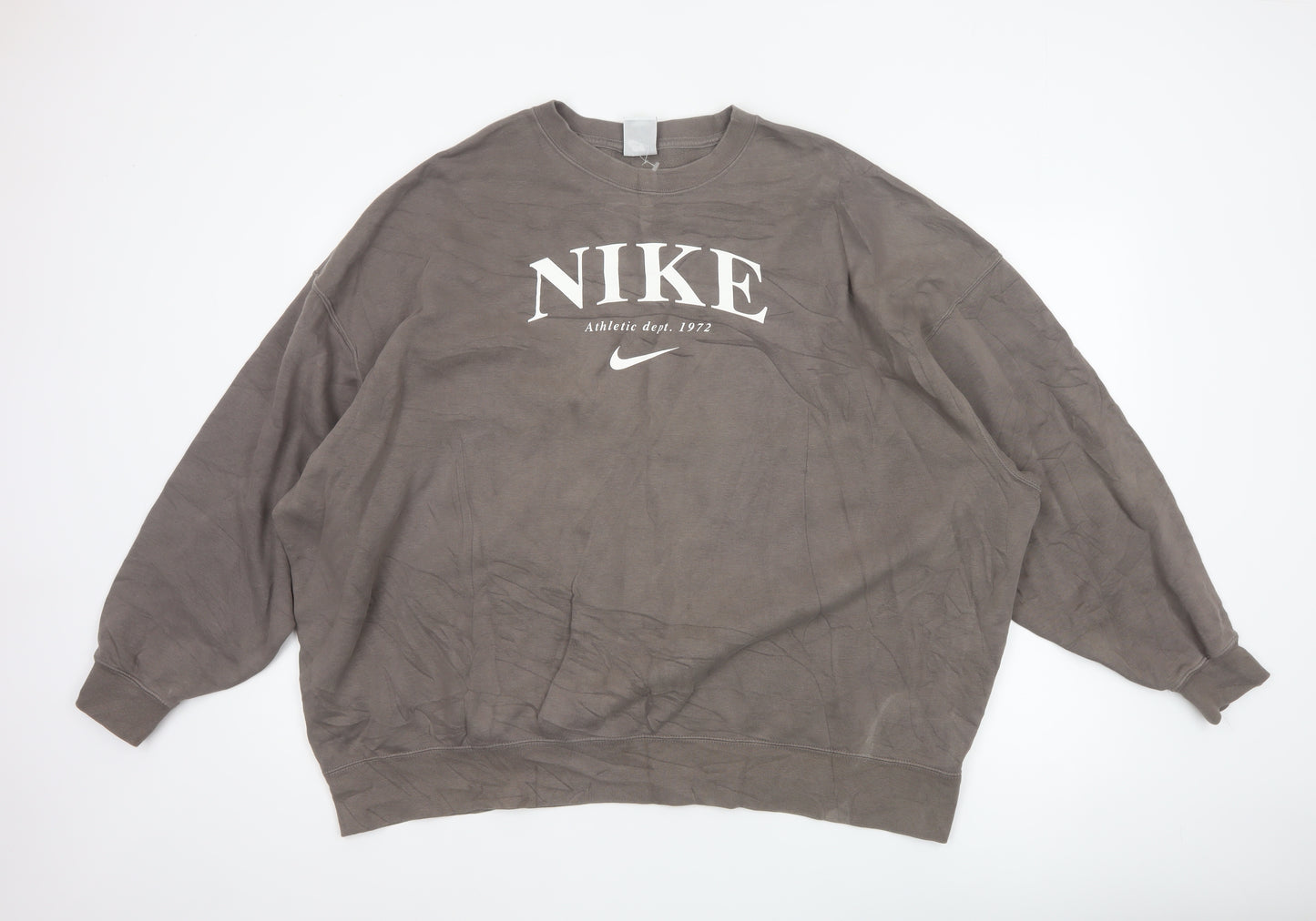 Nike Men’s Brown M Pullover Crew Neck Fleece Sweatshirt Athletic 1972