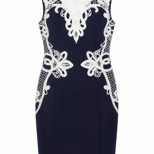 Lipsy London Michelle Keegan Women Blue UK 14 Bodycon Lace Midi Dress