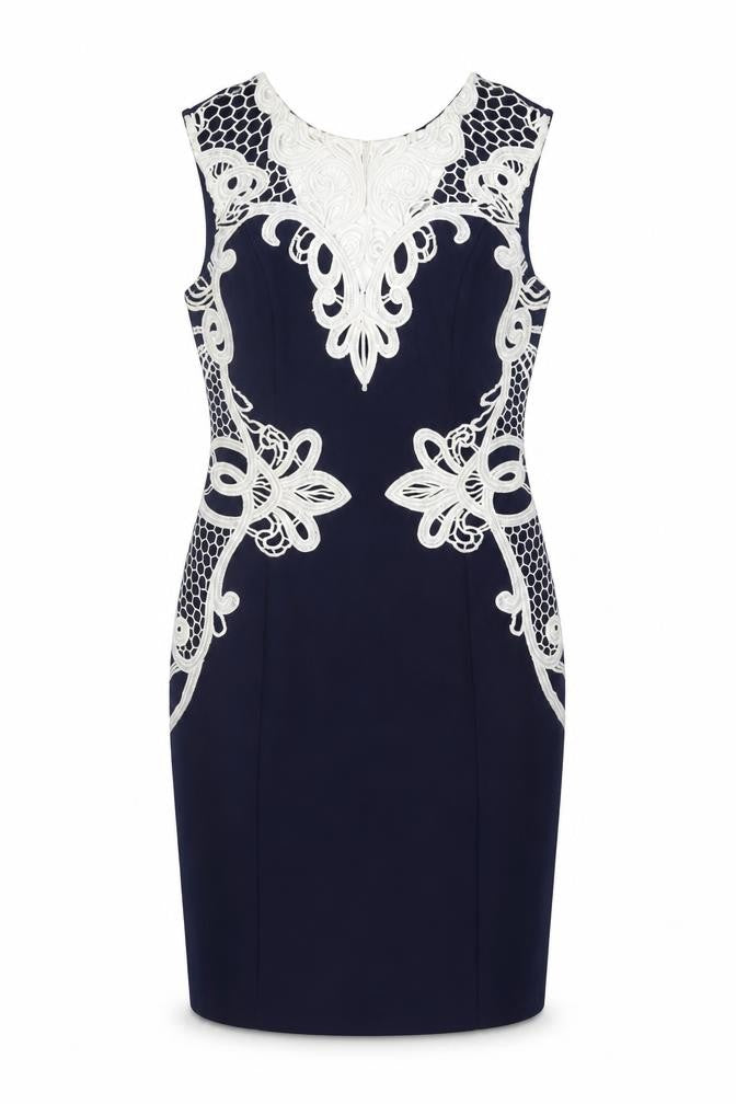 Lipsy London Michelle Keegan Women Blue UK 14 Bodycon Lace Midi Dress