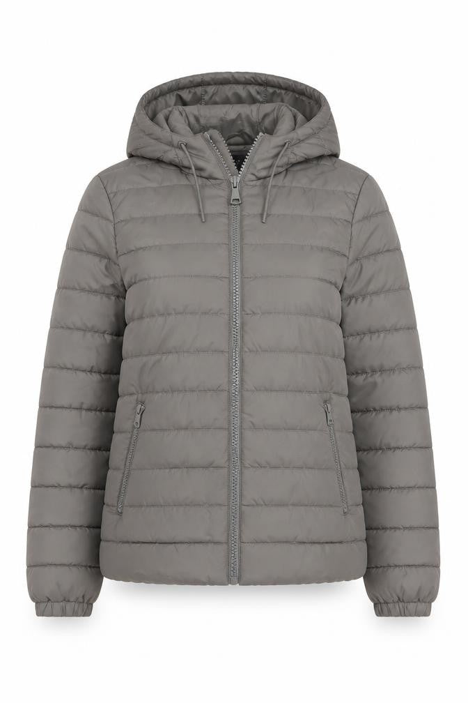 New Look Women’s Grey UK 10 Hooded Quilted Puffer Jacket