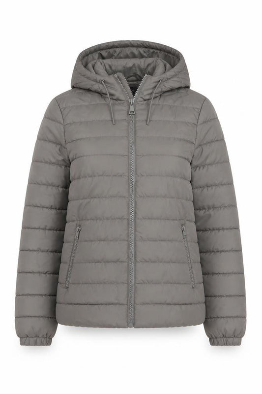 New Look Women’s Grey UK 10 Hooded Quilted Puffer Jacket