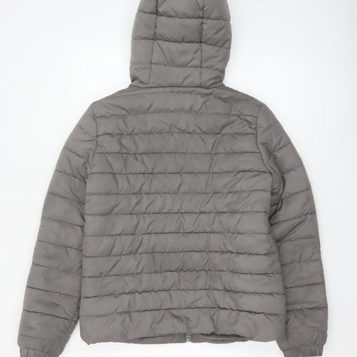 New Look Women’s Grey UK 10 Hooded Quilted Puffer Jacket