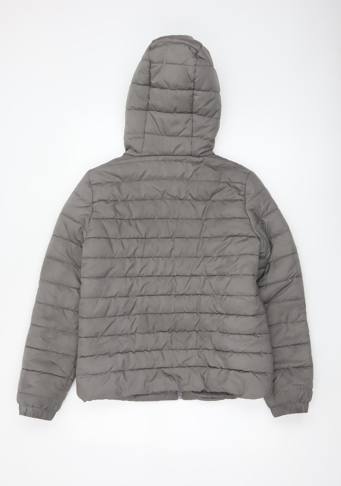 New Look Women’s Grey UK 10 Hooded Quilted Puffer Jacket