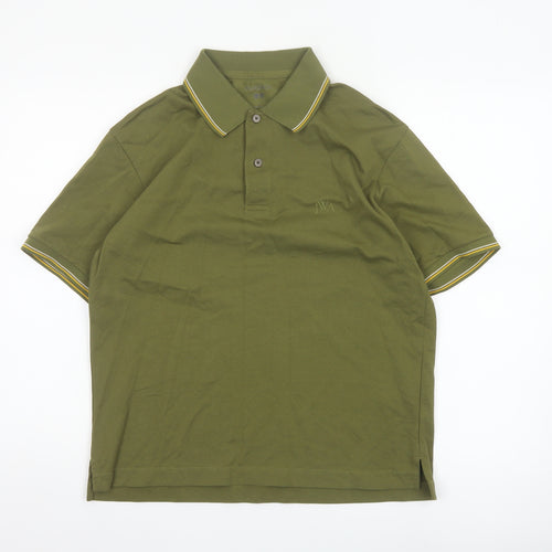 JW Anderson Men’s Green S Cotton Pique Logo Polo Shirt
