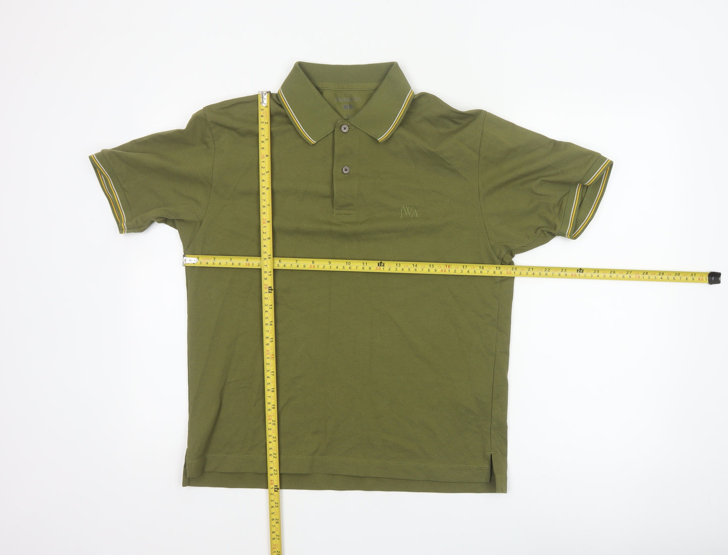 JW Anderson Men’s Green S Cotton Pique Logo Polo Shirt