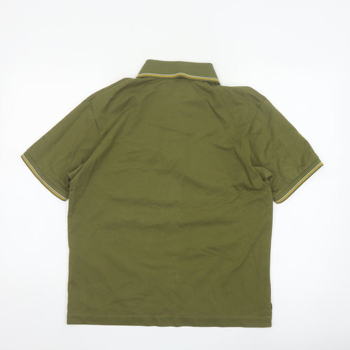 JW Anderson Men’s Green S Cotton Pique Logo Polo Shirt