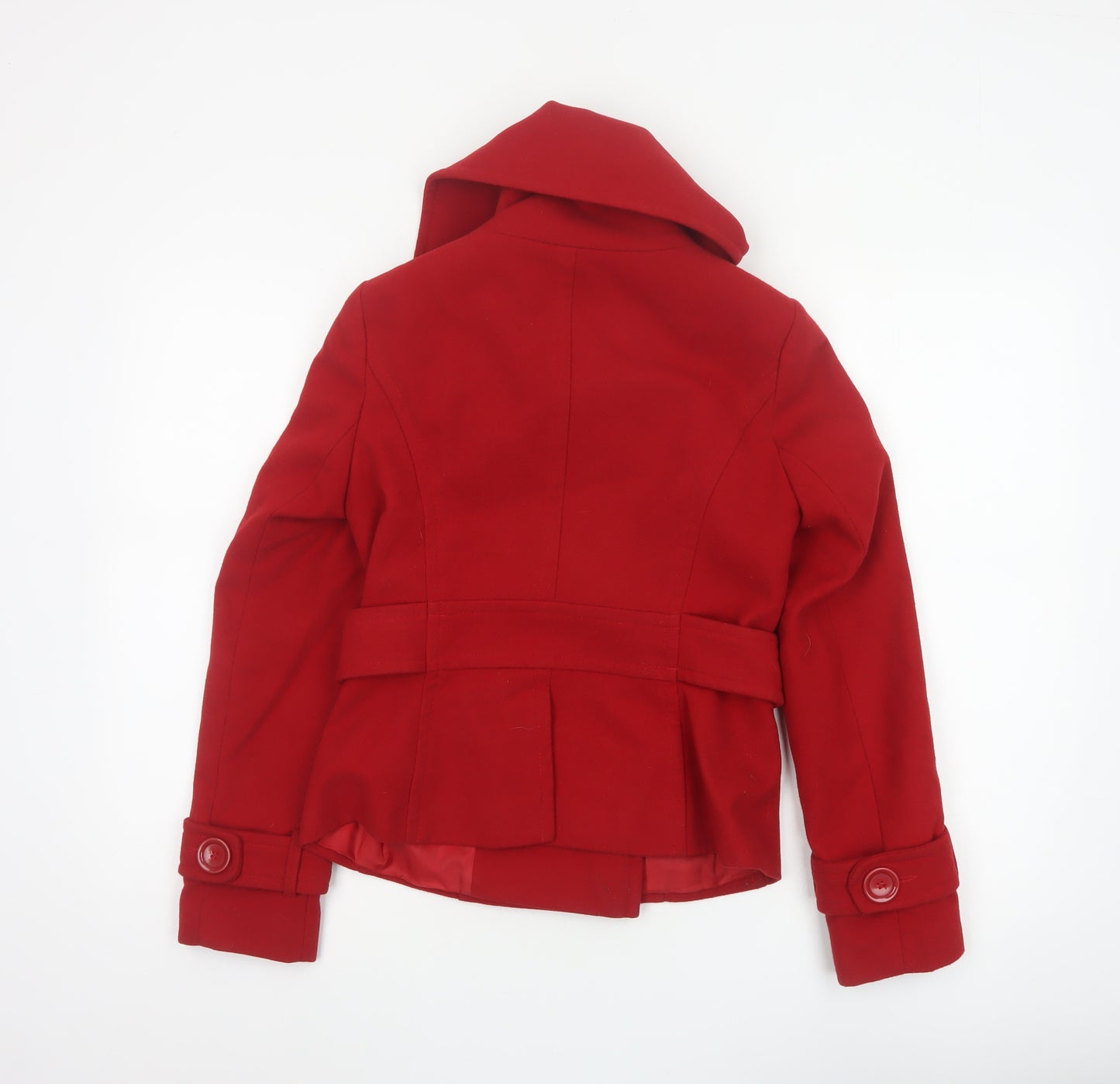 Savida Women’s Red Size 10 Pea Coat Double Breasted Collared