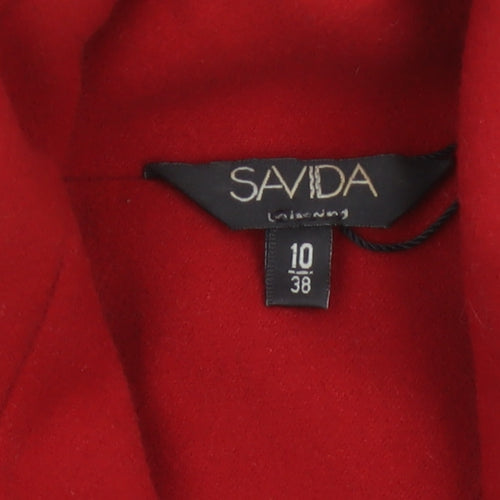Savida Women’s Red Size 10 Pea Coat Double Breasted Collared