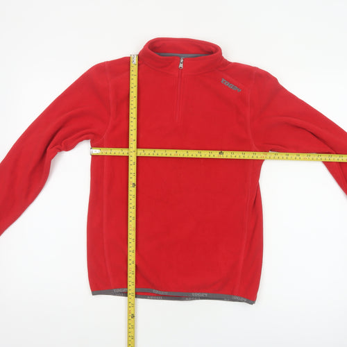 TOG24 Boys Red 11-12 Years Fleece 1/4 Zip High Neck Sweatshirt