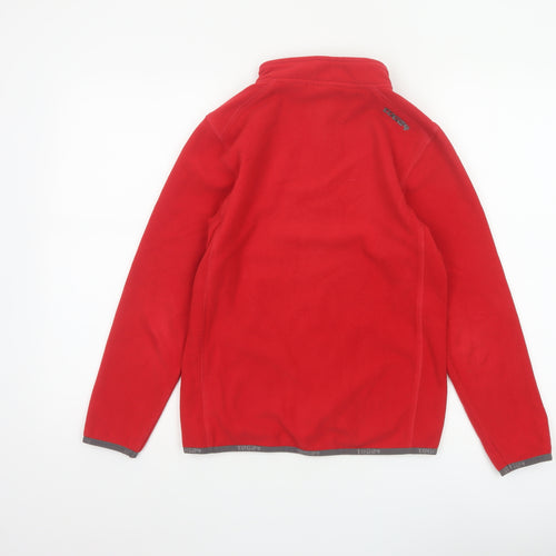 TOG24 Boys Red 11-12 Years Fleece 1/4 Zip High Neck Sweatshirt