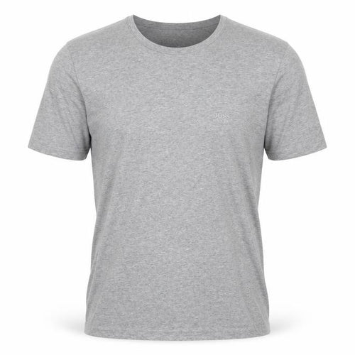 Hugo Boss Men's Grey Medium Logo Cotton Crew Neck T-Shirt