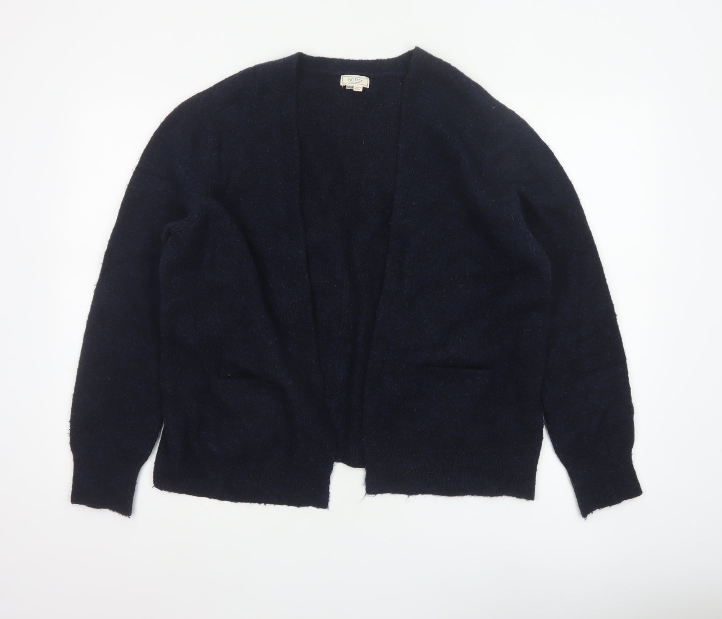 Fat Face Women’s Blue Open Knit Cardigan UK 14 Long Sleeve Wool Alpaca