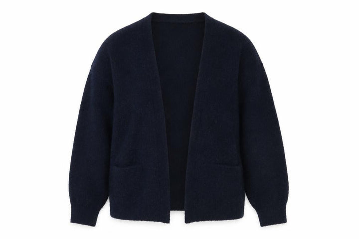 FatFace Women’s Blue Open Knit Cardigan UK 14 Long Sleeve Wool Alpaca
