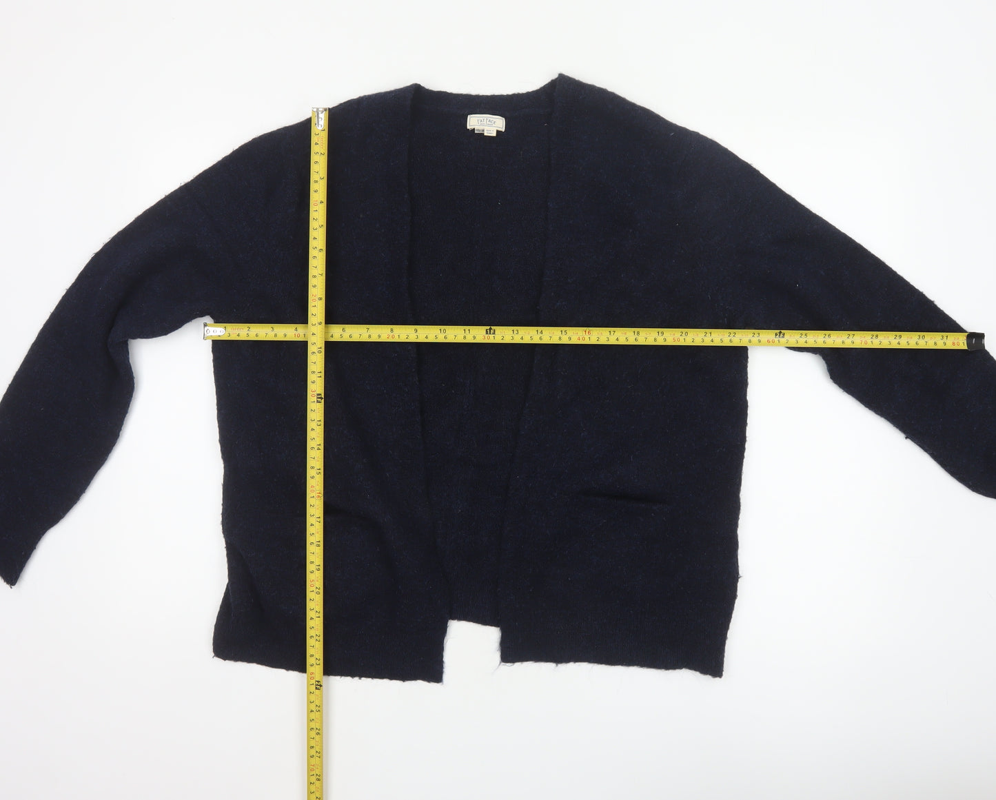 Fat Face Women’s Blue Open Knit Cardigan UK 14 Long Sleeve Wool Alpaca