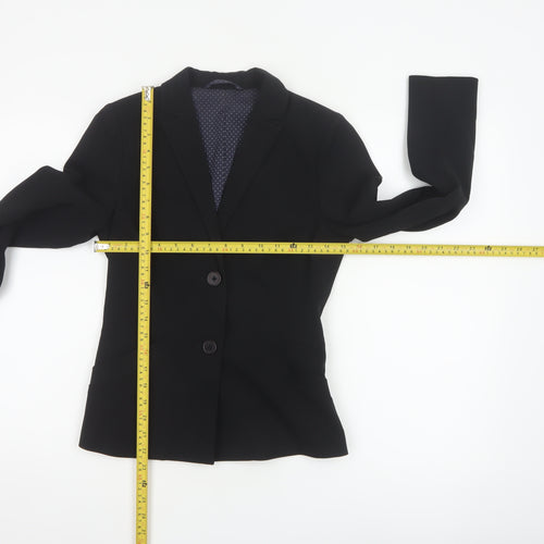 Jigsaw Women’s Black UK 8 Wool Blend 2 Button Tailored Blazer