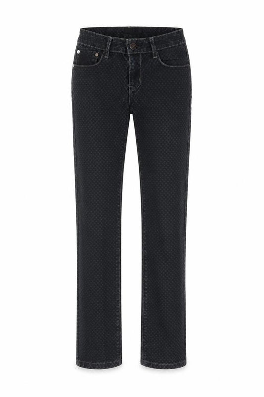 GO.D SK Women’s Black M Straight Leg Stretch Patterned Jeans