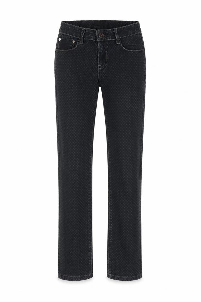 GO.D SK Women’s Black M Straight Leg Stretch Patterned Jeans