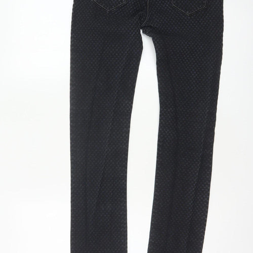 GO.D SK Women’s Black M Straight Leg Stretch Patterned Jeans