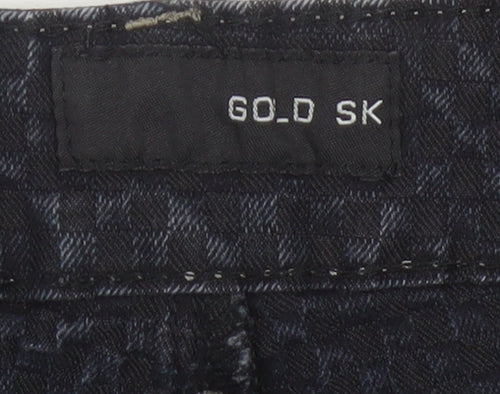 GO.D SK Women’s Black M Straight Leg Stretch Patterned Jeans