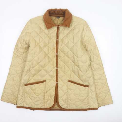 Hotter Women's Beige L Quilted Padded Jacket Corduroy Collar