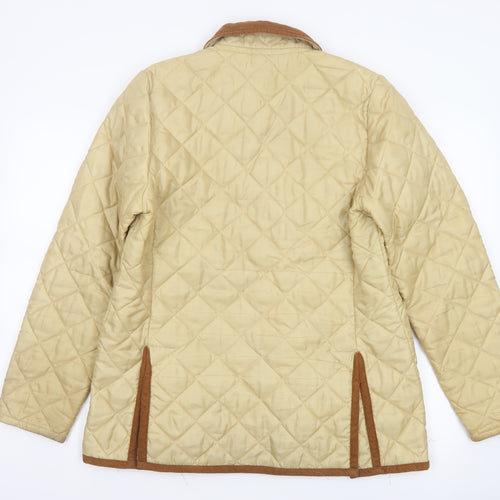 Hotter Women's Beige L Quilted Padded Jacket Corduroy Collar