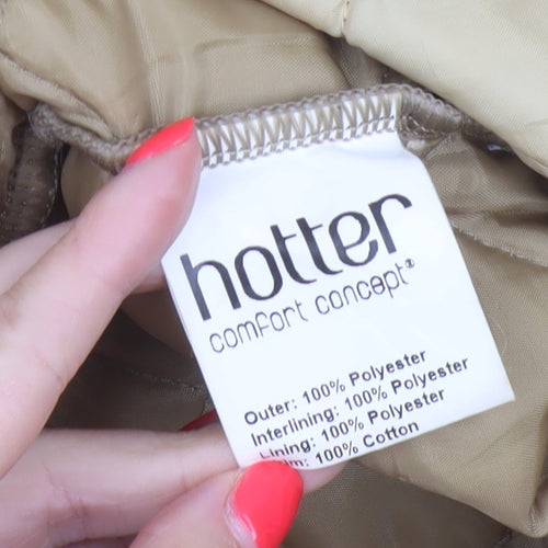 Hotter Women's Beige L Quilted Padded Jacket Corduroy Collar