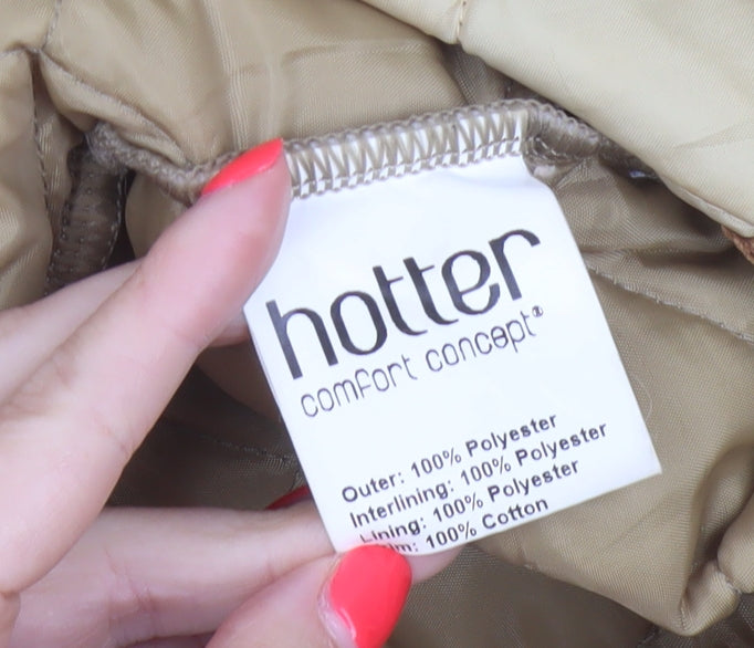 Hotter Women's Beige L Quilted Padded Jacket Corduroy Collar