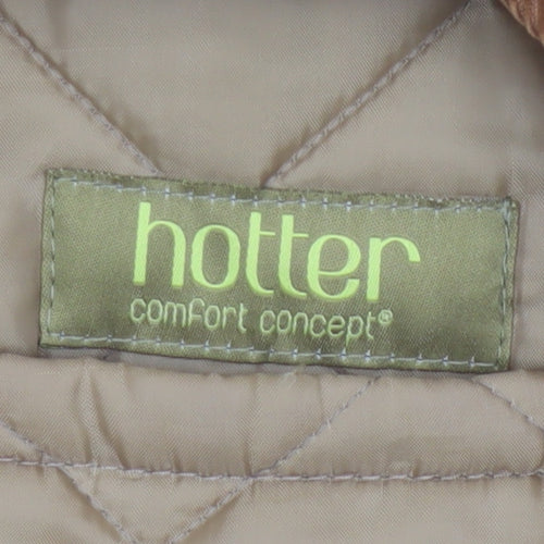 Hotter Women's Beige L Quilted Padded Jacket Corduroy Collar