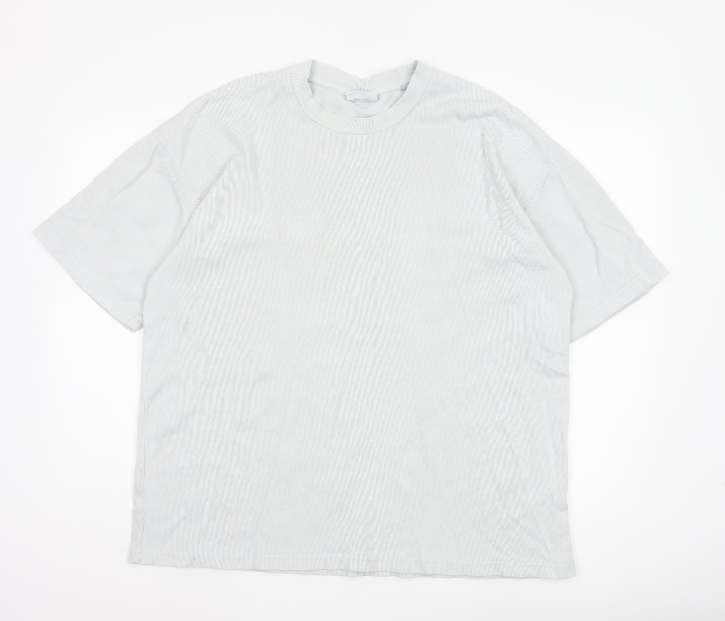 Garment Makers Industry Men’s White L Waffle Knit High Neck T-Shirt