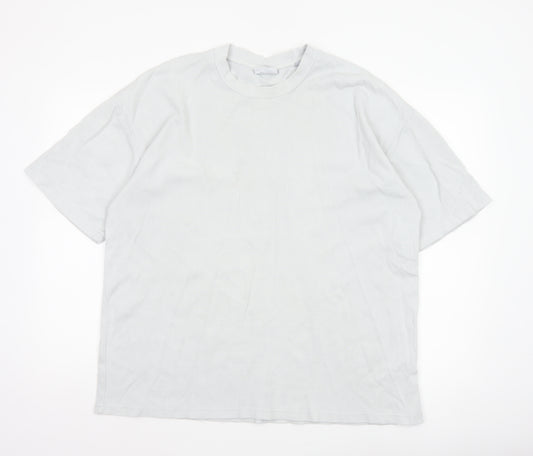 Garment Makers Industry Men’s White L Waffle Knit High Neck T-Shirt